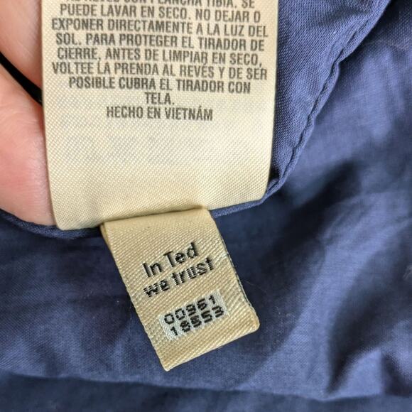 Ted Baker Mahlene Eyelet Embroidered Ruffle Cotton Dress Womens 8 TB 3 Navy Blue - Picture 10 of 12